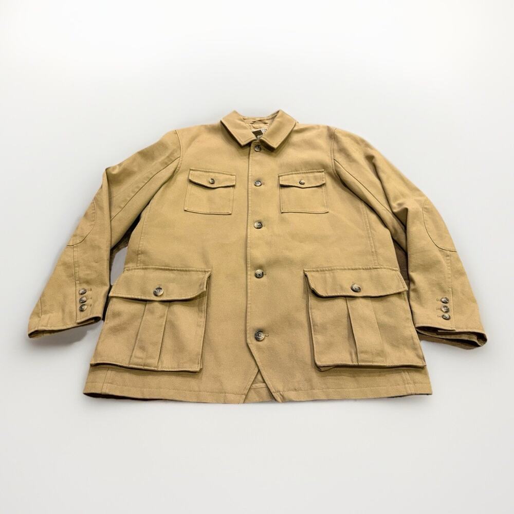 Duluth Trading Mens Khaki Beige Barn Chore Canvas Heavyweight Jacket XLT NWOT